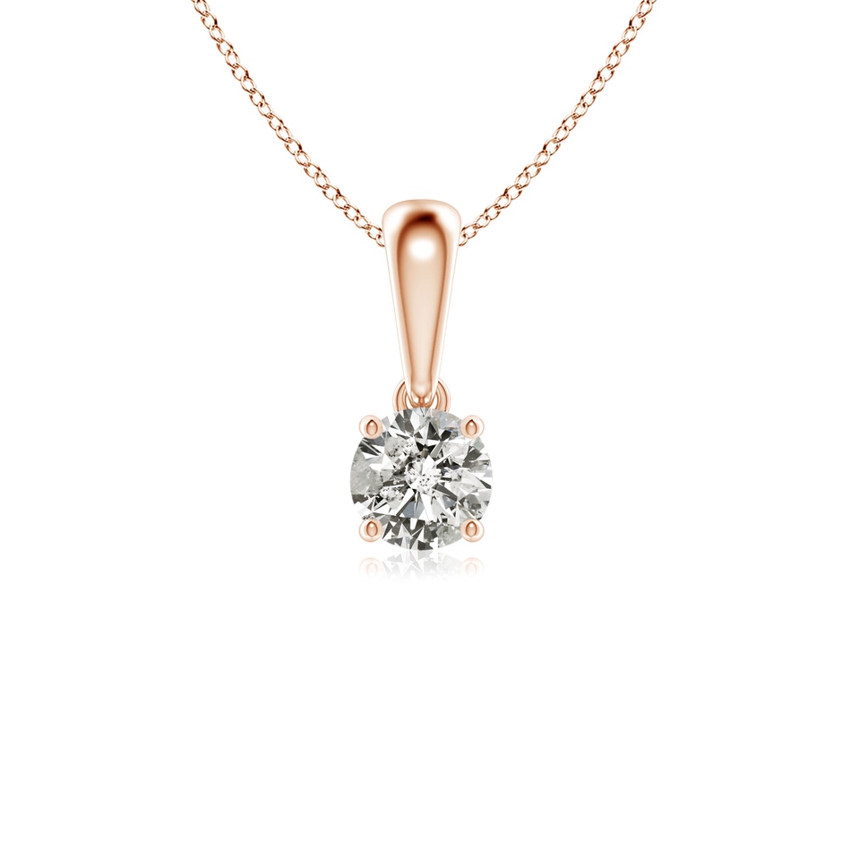 4.1mm KI3 Classic Round Diamond Solitaire Pendant in Rose Gold 