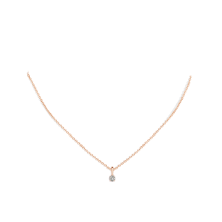 4.1mm KI3 Classic Round Diamond Solitaire Pendant in Rose Gold pen
