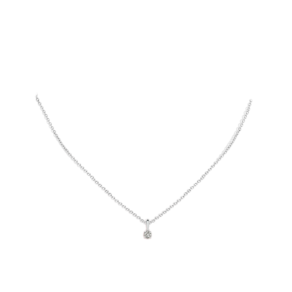 4.1mm KI3 Classic Round Diamond Solitaire Pendant in White Gold pen