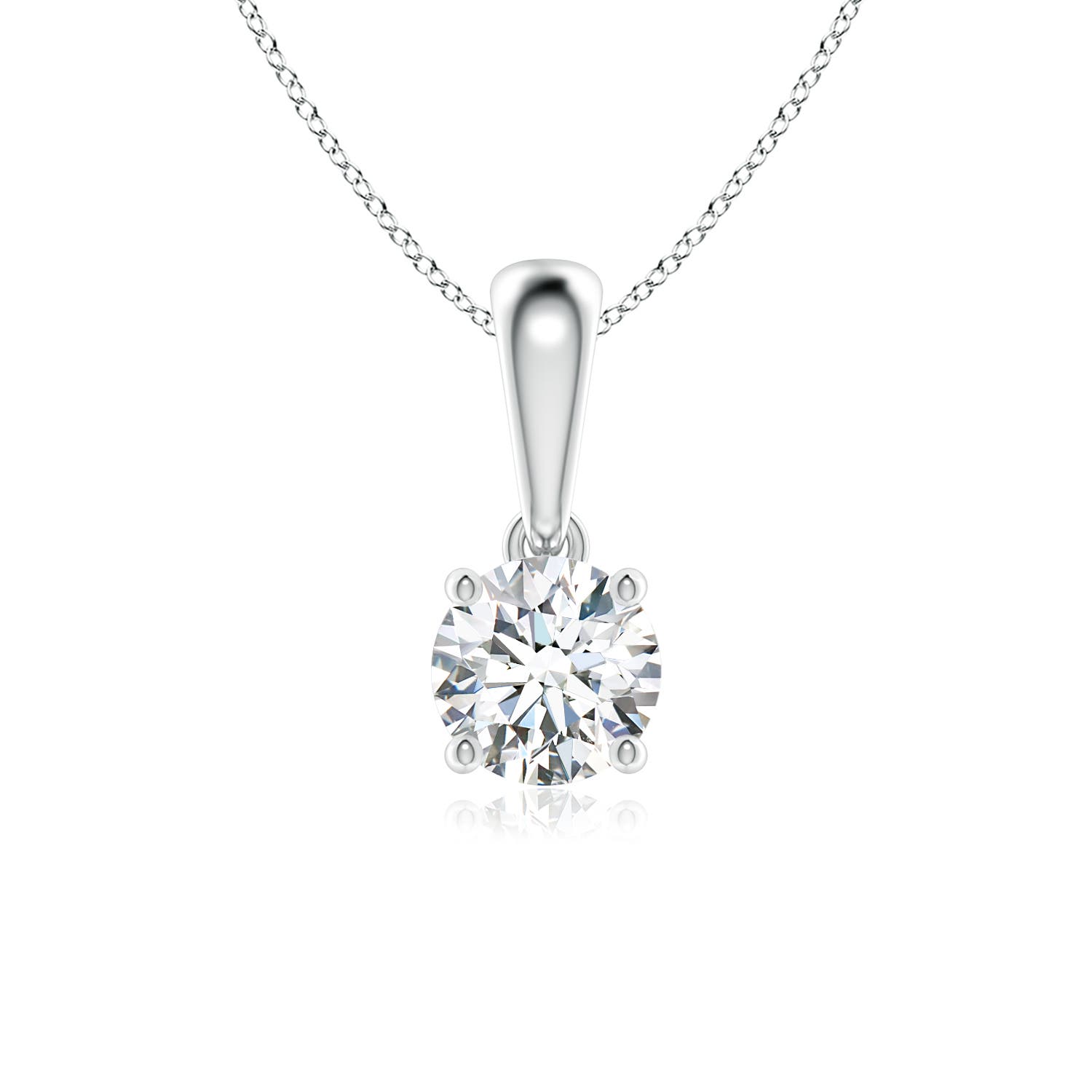 5.1mm GVS2 Classic Round Diamond Solitaire Pendant in 18K White Gold