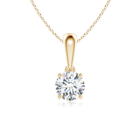 5.1mm GVS2 Classic Round Diamond Solitaire Pendant in 18K Yellow Gold
