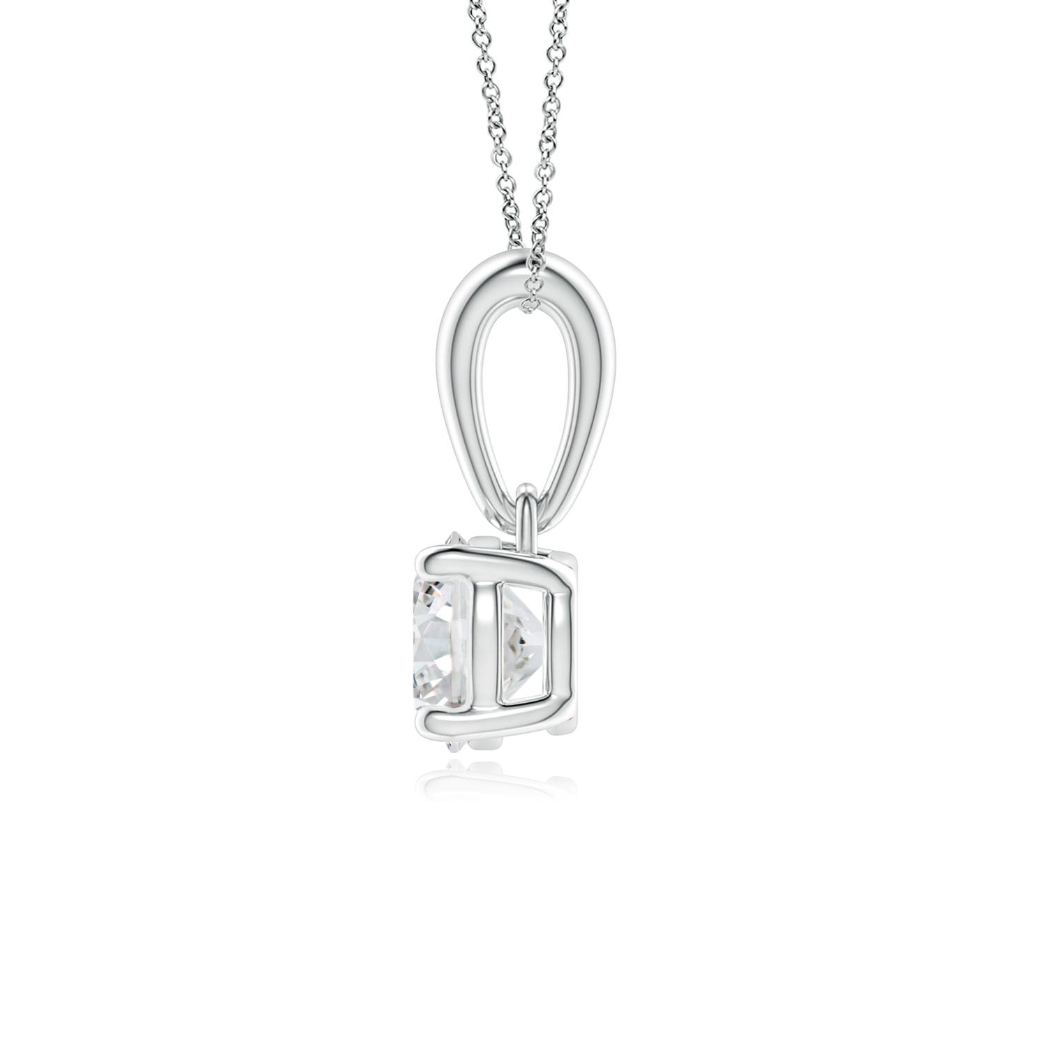 5.1mm HSI2 Classic Round Diamond Solitaire Pendant in 18K White Gold