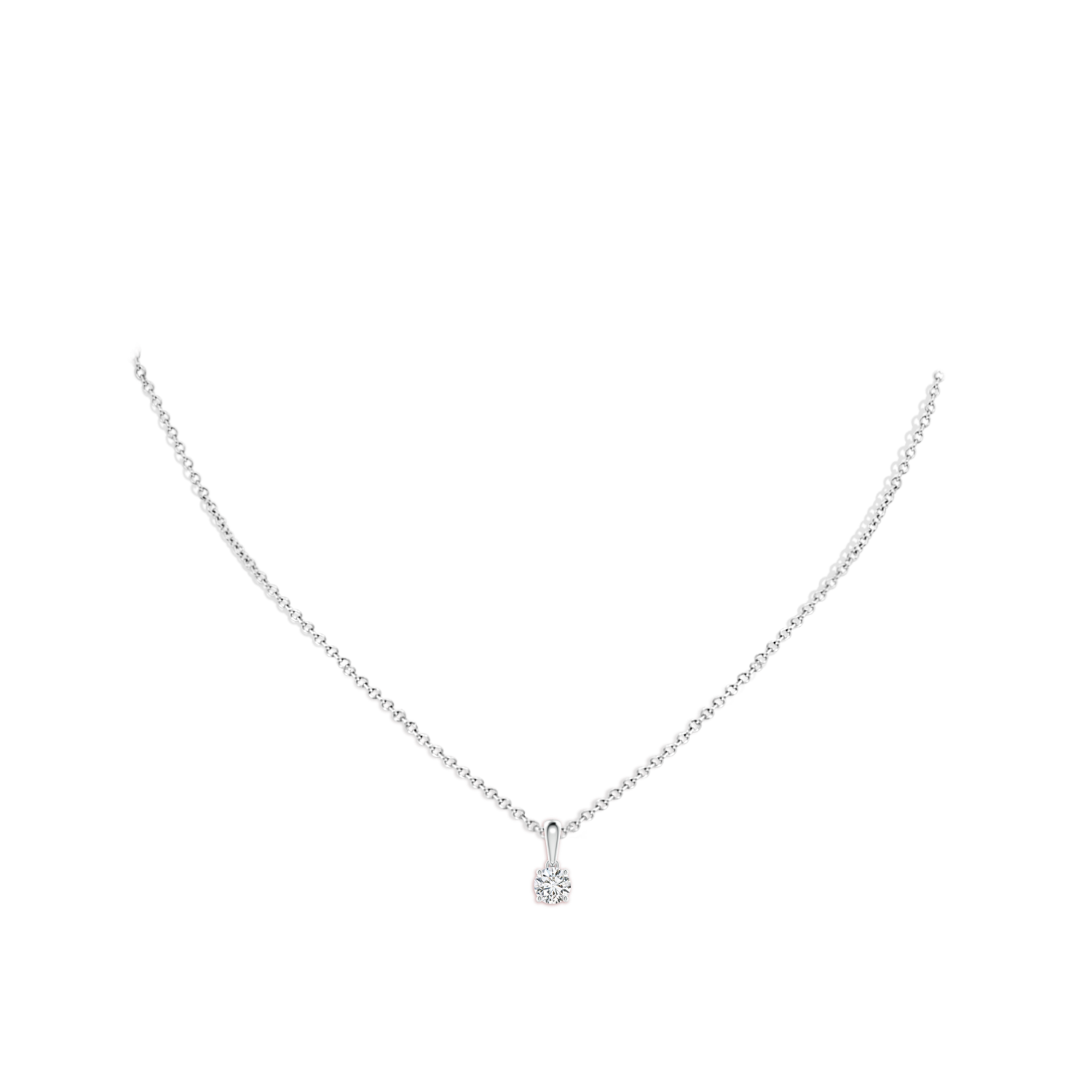 5.1mm HSI2 Classic Round Diamond Solitaire Pendant in White Gold - body_neck