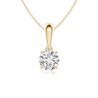 5.1mm HSI2 Classic Round Diamond Solitaire Pendant in Yellow Gold