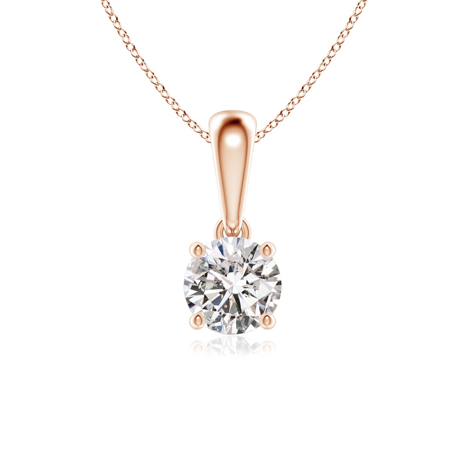 5.1mm IJI1I2 Classic Round Diamond Solitaire Pendant in Rose Gold 
