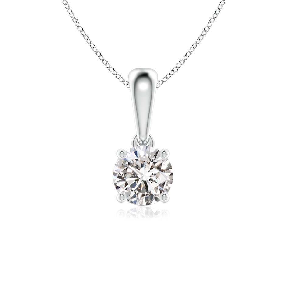 5.1mm IJI1I2 Classic Round Diamond Solitaire Pendant in White Gold 