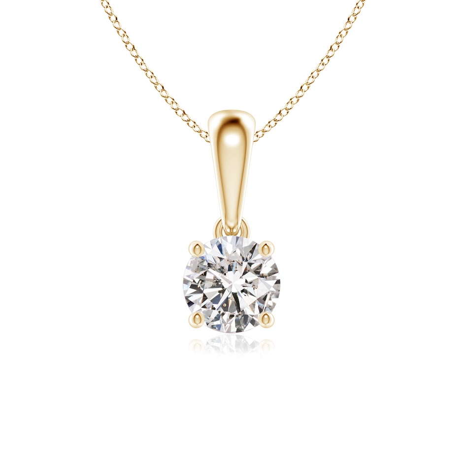 5.1mm IJI1I2 Classic Round Diamond Solitaire Pendant in Yellow Gold 