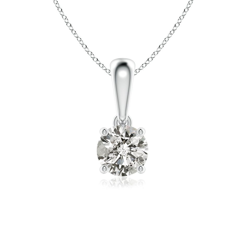 5.1mm KI3 Classic Round Diamond Solitaire Pendant in White Gold 