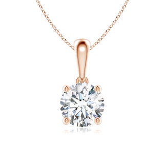 6.4mm GVS2 Classic Round Diamond Solitaire Pendant in Rose Gold