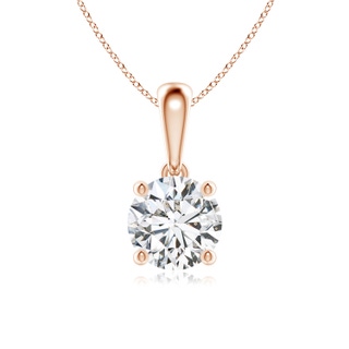 6.4mm HSI2 Classic Round Diamond Solitaire Pendant in 10K Rose Gold