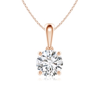 6.4mm HSI2 Classic Round Diamond Solitaire Pendant in 9K Rose Gold