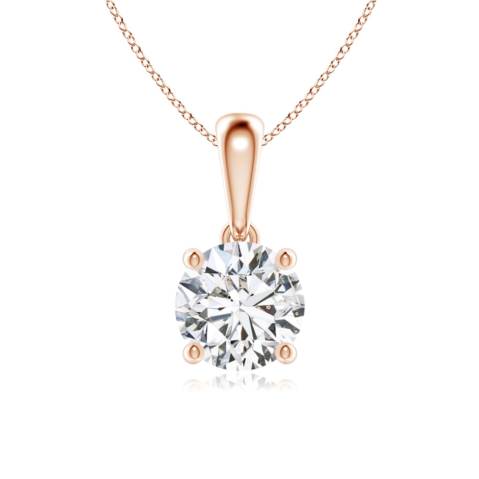 6.4mm HSI2 Classic Round Diamond Solitaire Pendant in Rose Gold 