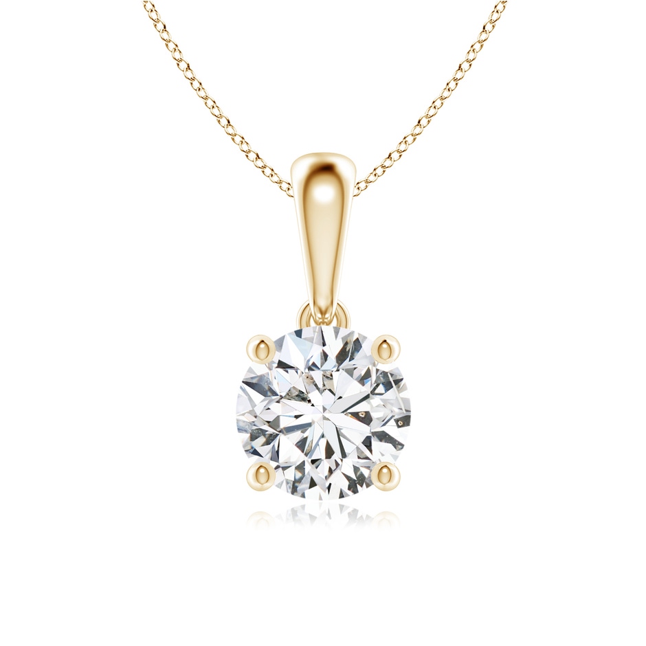 6.4mm HSI2 Classic Round Diamond Solitaire Pendant in Yellow Gold 