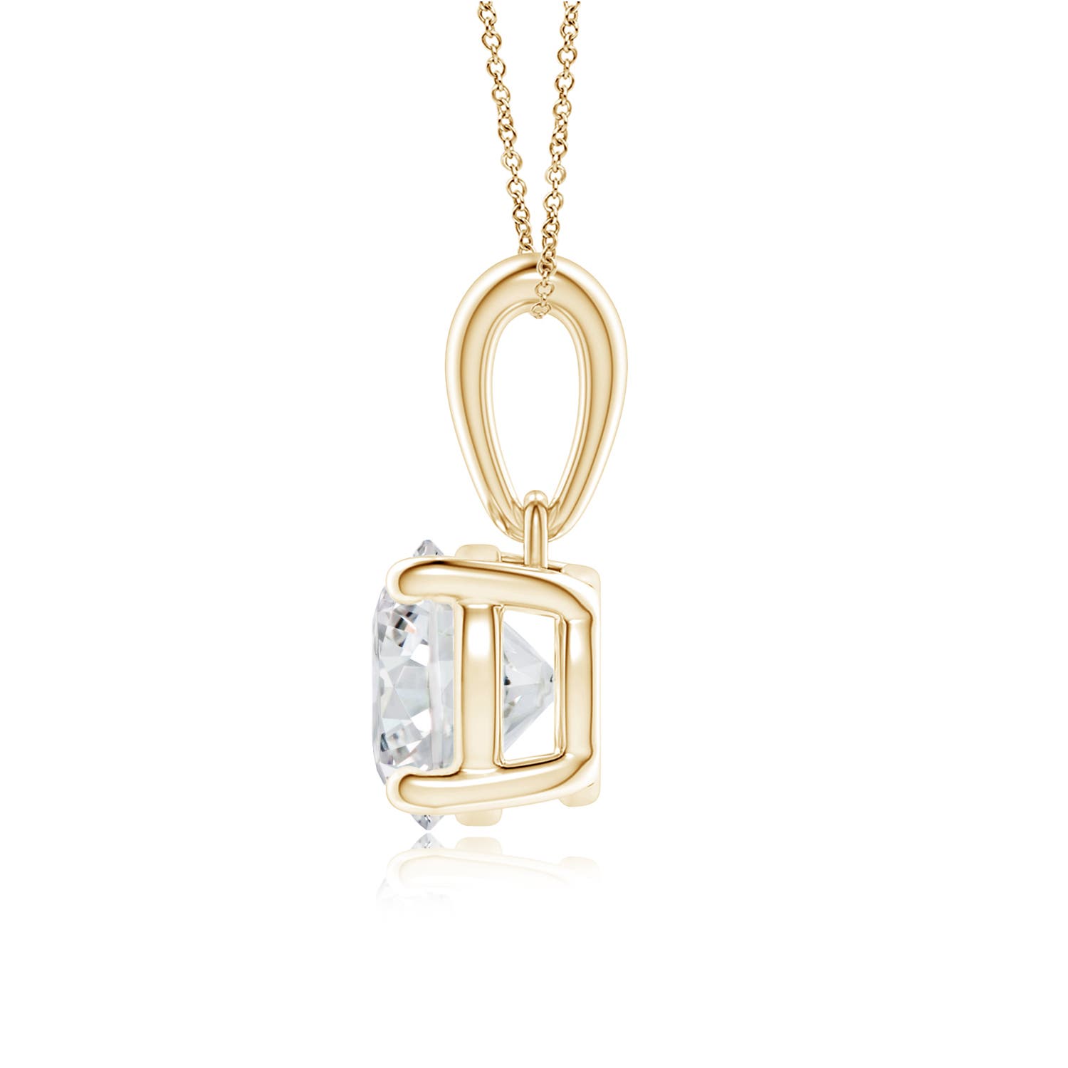 6.4mm HSI2 Classic Round Diamond Solitaire Pendant in Yellow Gold