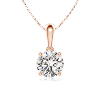 6.4mm IJI1I2 Classic Round Diamond Solitaire Pendant in 9K Rose Gold