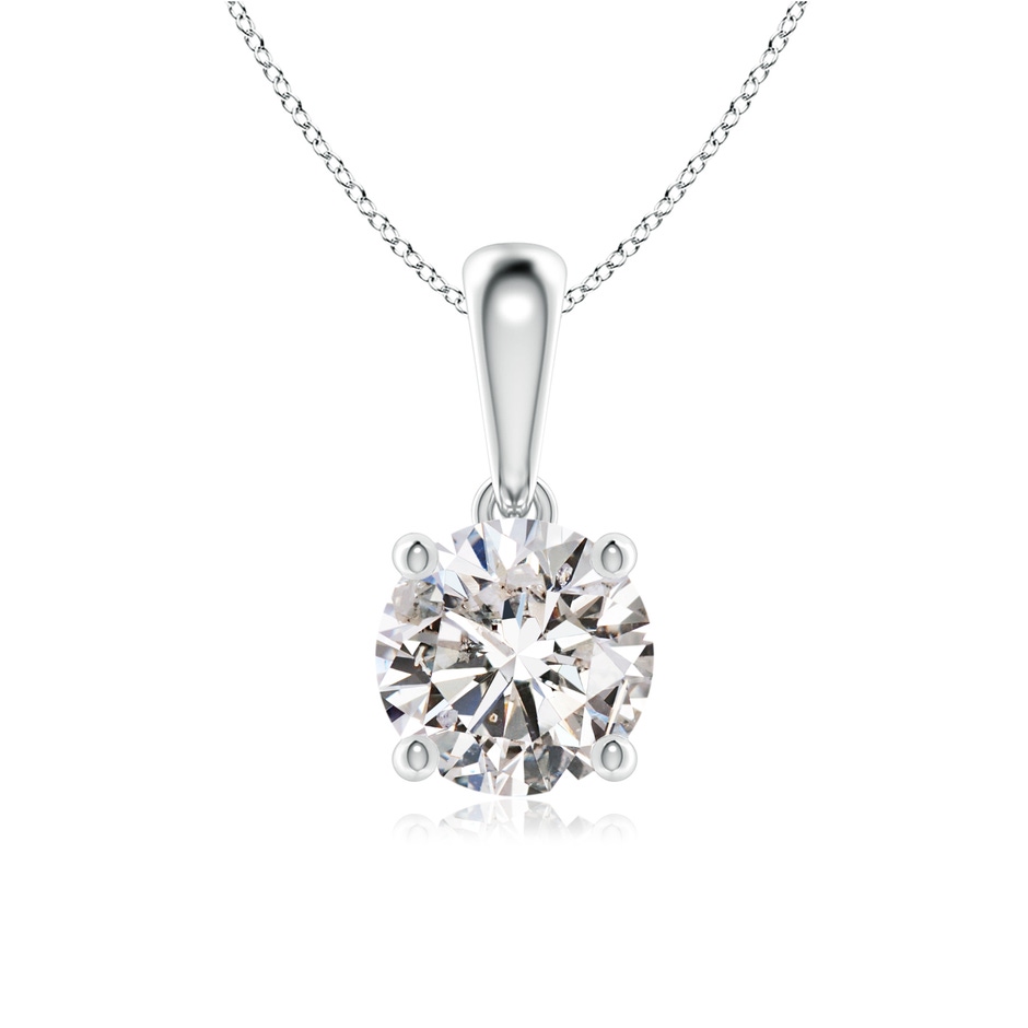 6.4mm IJI1I2 Classic Round Diamond Solitaire Pendant in White Gold 