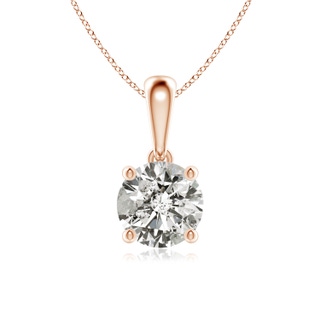 6.4mm KI3 Classic Round Diamond Solitaire Pendant in 9K Rose Gold