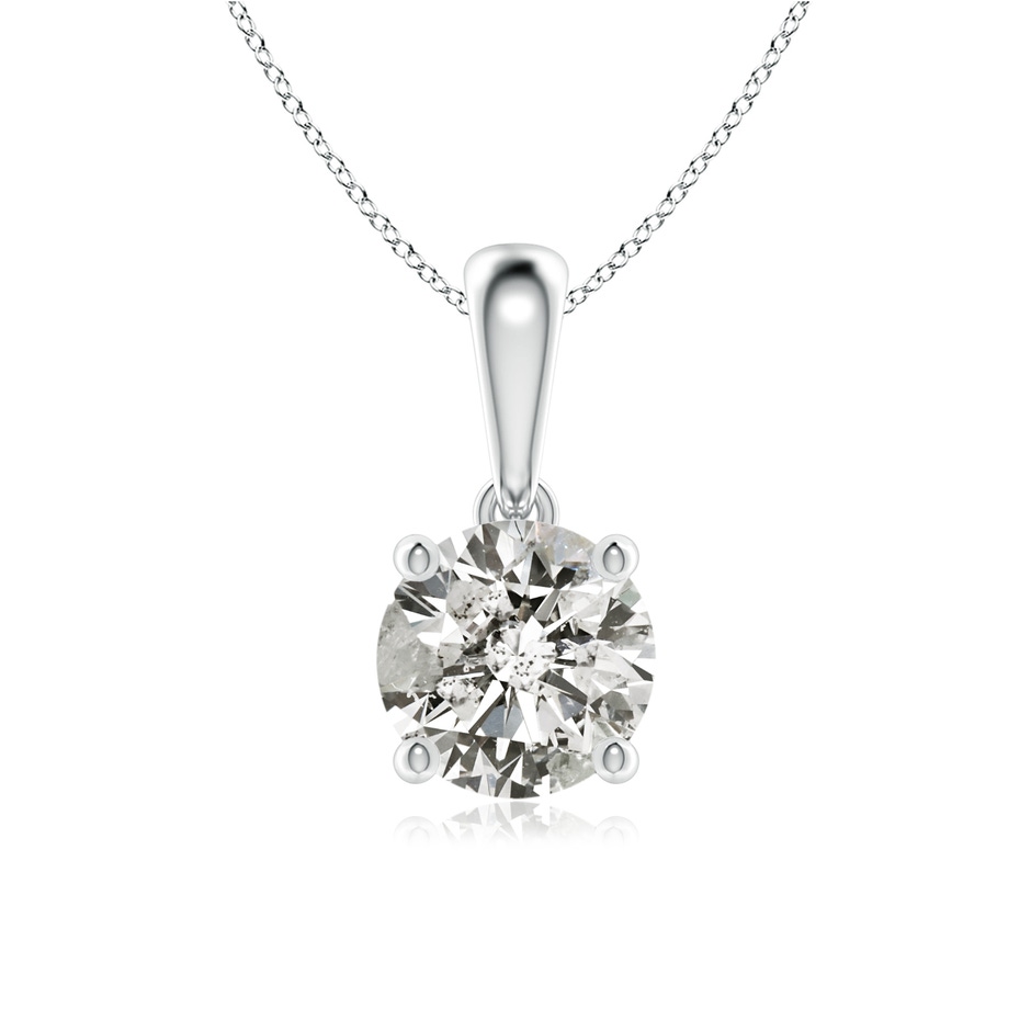6.4mm KI3 Classic Round Diamond Solitaire Pendant in White Gold 