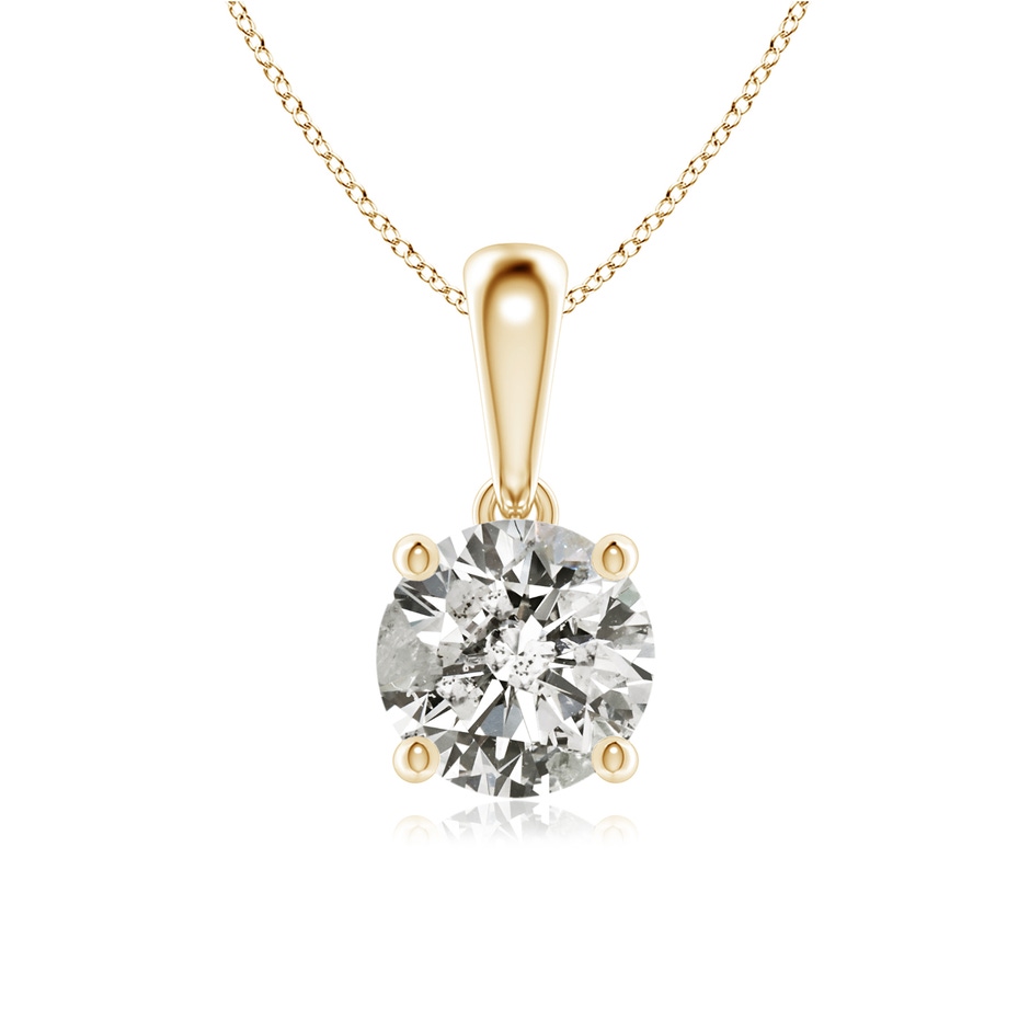 6.4mm KI3 Classic Round Diamond Solitaire Pendant in Yellow Gold 