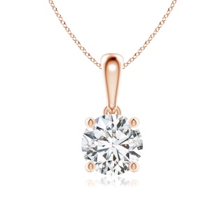6.5mm HSI2 Classic Round Diamond Solitaire Pendant in 10K Rose Gold