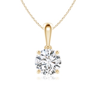 6.5mm HSI2 Classic Round Diamond Solitaire Pendant in Yellow Gold