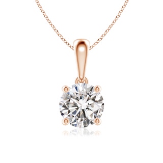 6.5mm IJI1I2 Classic Round Diamond Solitaire Pendant in 9K Rose Gold