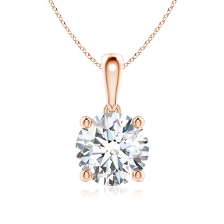 7.4mm GVS2 Classic Round Diamond Solitaire Pendant in 10K Rose Gold