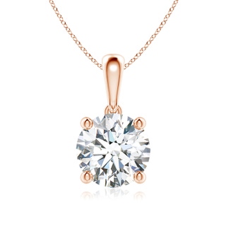 7.4mm GVS2 Classic Round Diamond Solitaire Pendant in Rose Gold