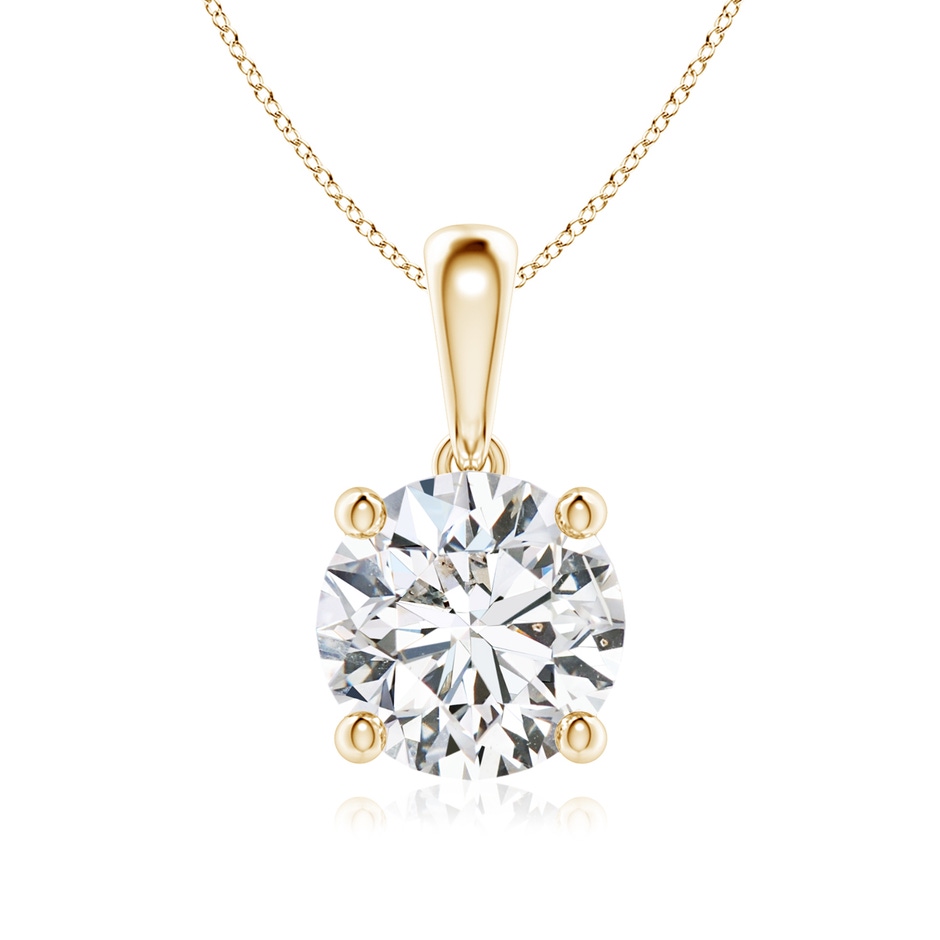 7.4mm HSI2 Classic Round Diamond Solitaire Pendant in Yellow Gold 