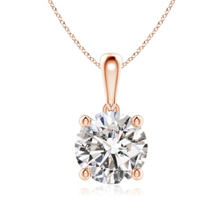 7.4mm IJI1I2 Classic Round Diamond Solitaire Pendant in 9K Rose Gold