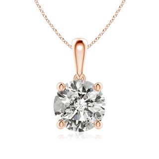 7.4mm KI3 Classic Round Diamond Solitaire Pendant in 9K Rose Gold