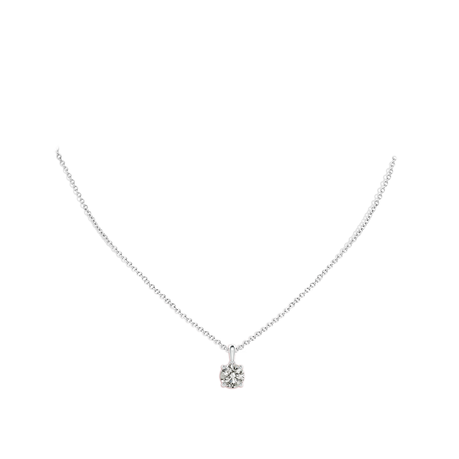 7.4mm KI3 Classic Round Diamond Solitaire Pendant in White Gold pen