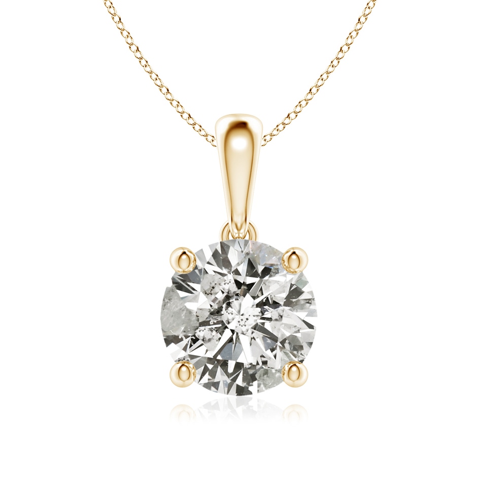 7.4mm KI3 Classic Round Diamond Solitaire Pendant in Yellow Gold 