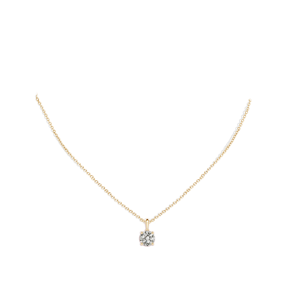 7.4mm KI3 Classic Round Diamond Solitaire Pendant in Yellow Gold pen