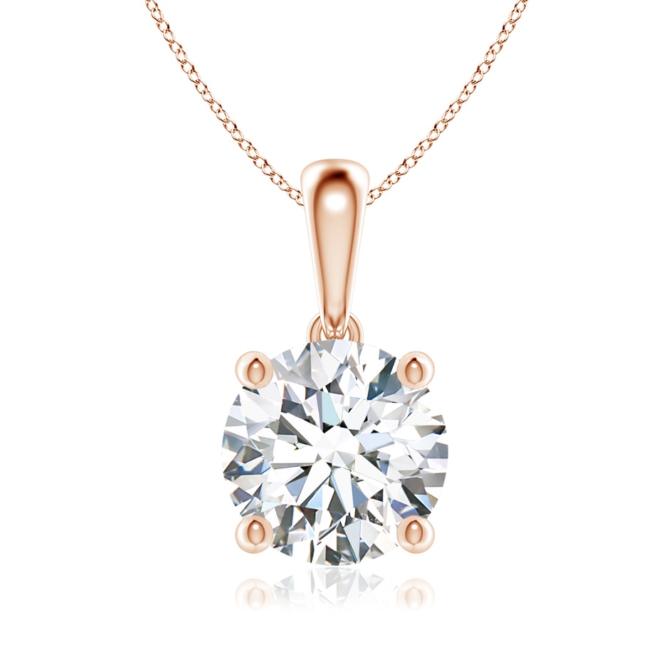 8mm GVS2 Classic Round Diamond Solitaire Pendant in Rose Gold 