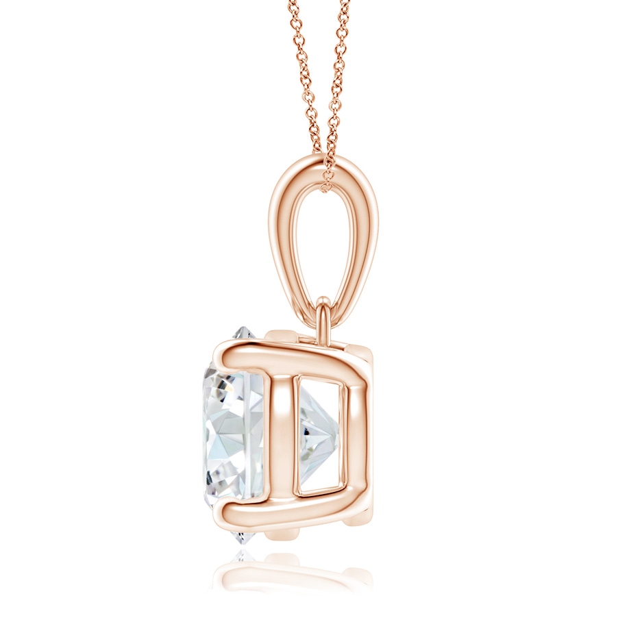 8mm GVS2 Classic Round Diamond Solitaire Pendant in Rose Gold side 199