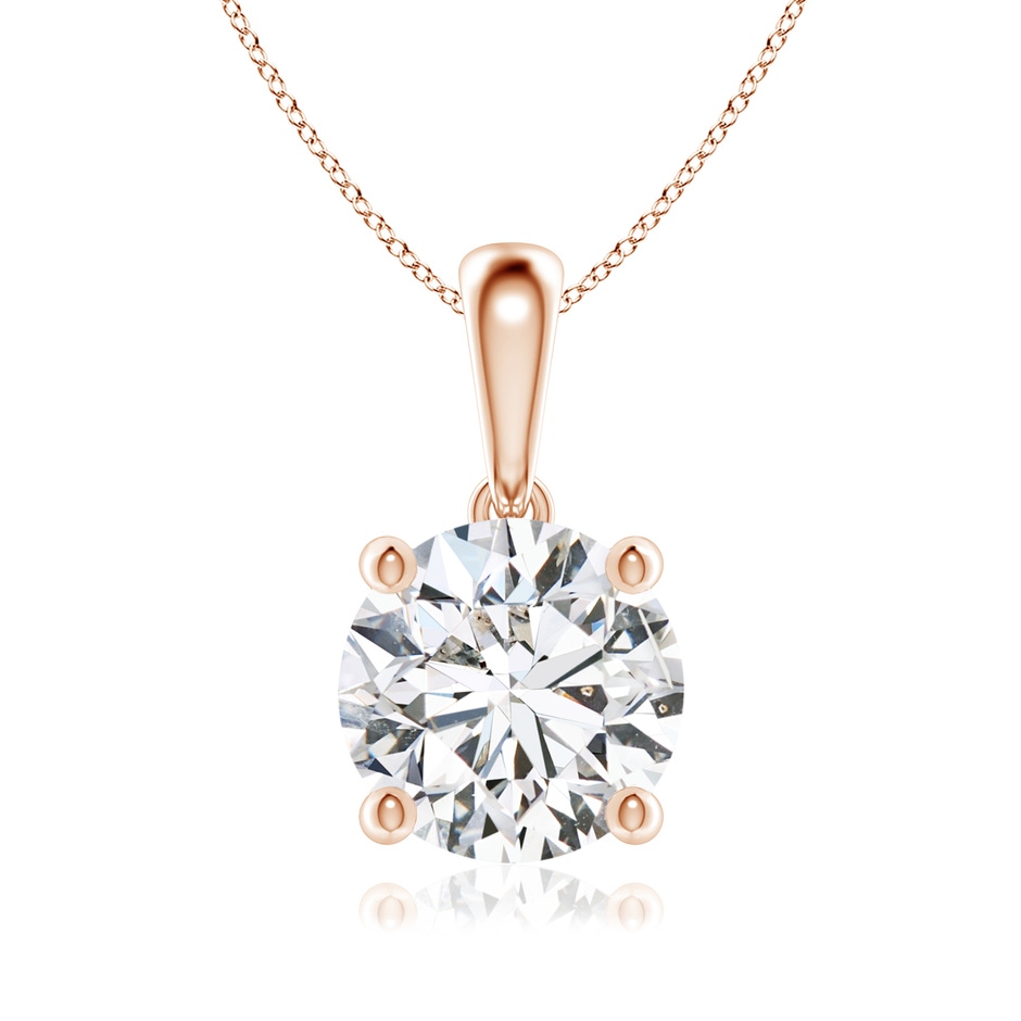 8mm HSI2 Classic Round Diamond Solitaire Pendant in Rose Gold 