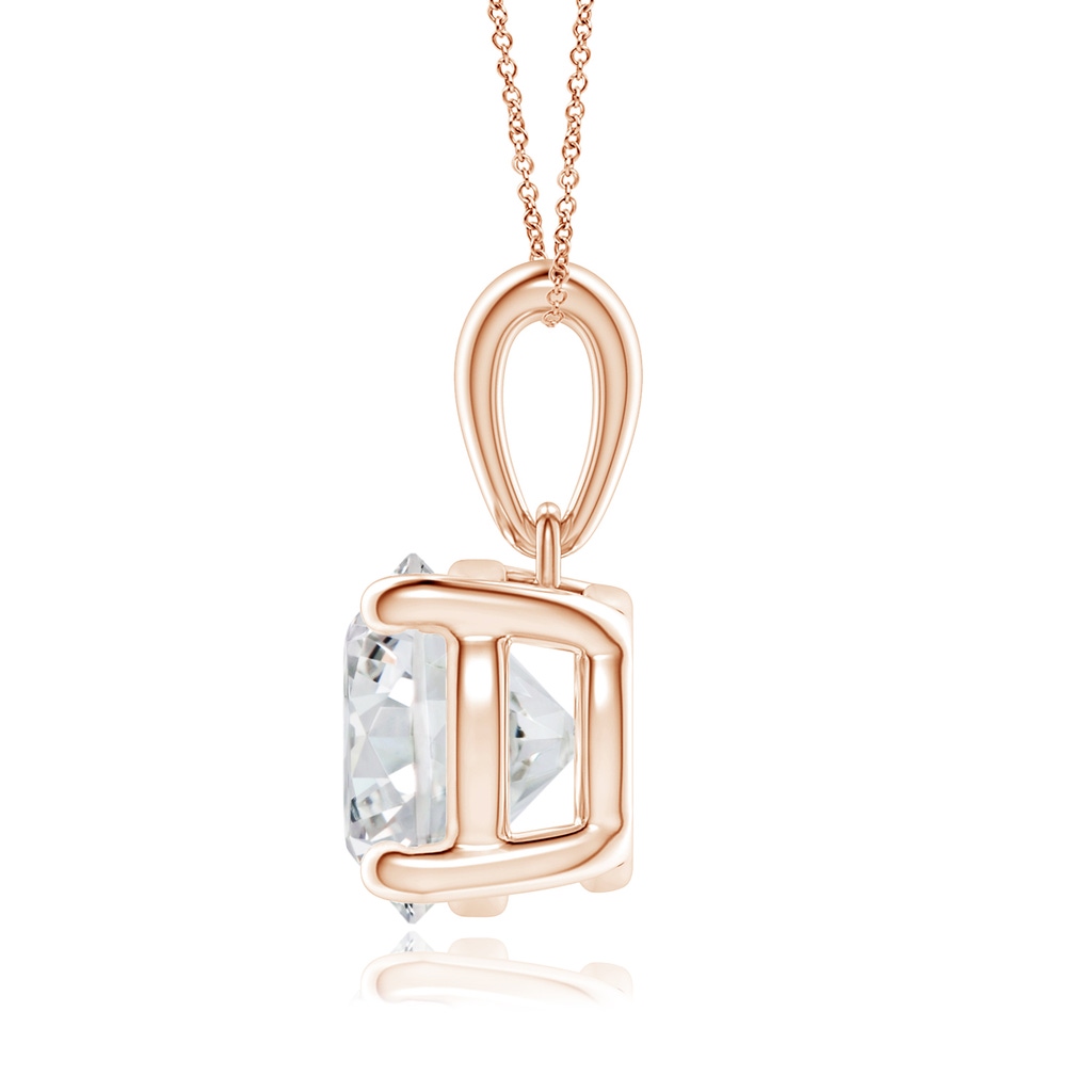 8mm HSI2 Classic Round Diamond Solitaire Pendant in Rose Gold Side 199
