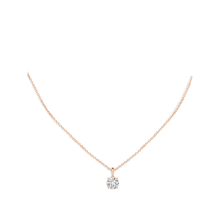8mm HSI2 Classic Round Diamond Solitaire Pendant in Rose Gold pen