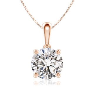 8mm IJI1I2 Classic Round Diamond Solitaire Pendant in 10K Rose Gold