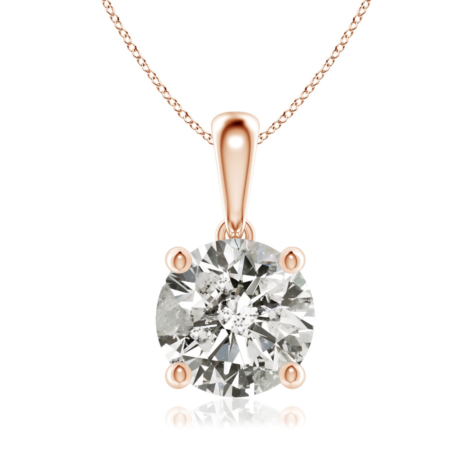 8mm KI3 Classic Round Diamond Solitaire Pendant in Rose Gold 