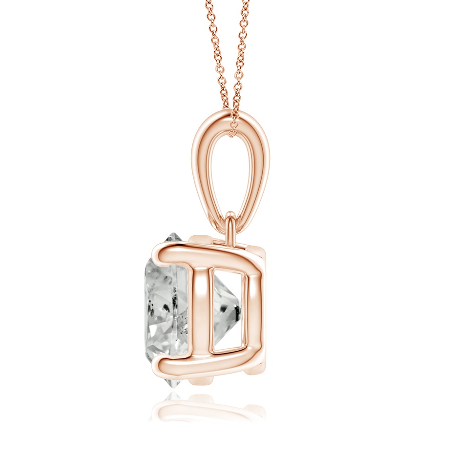 8mm KI3 Classic Round Diamond Solitaire Pendant in Rose Gold side 199