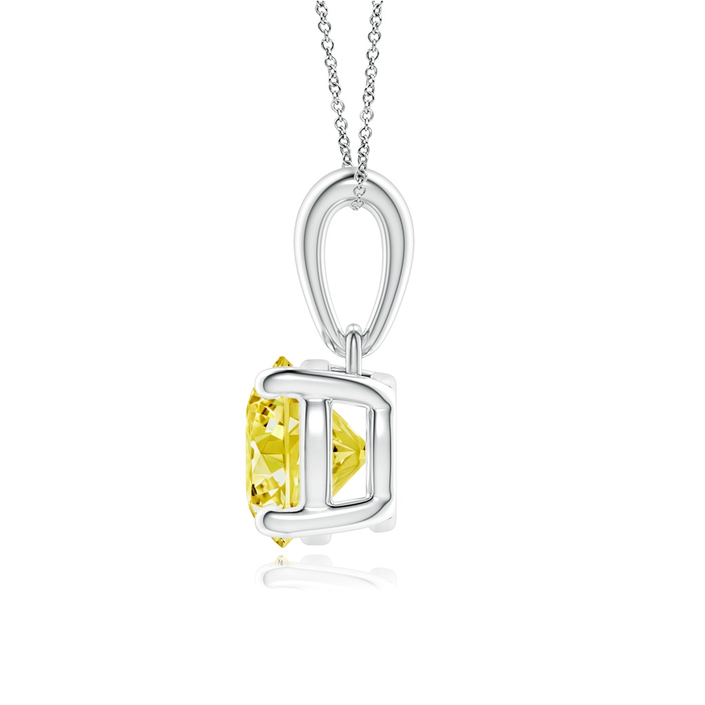 6.4mm AAAA Classic Round Fancy Intense Yellow Diamond Solitaire Pendant in P950 Platinum - side 199