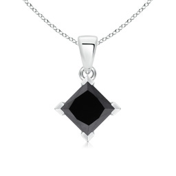 Solitaire Enhanced Black Diamond Solitaire Necklaces and Pendants