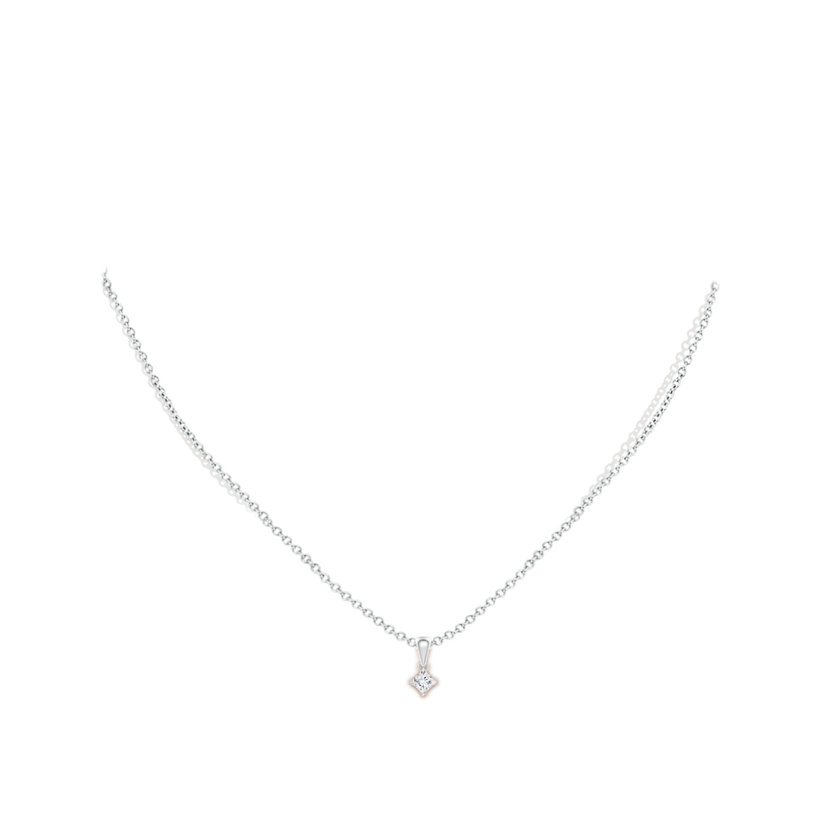 3.5mm GVS2 Princess-Cut Diamond Solitaire Pendant in P950 Platinum body-neck