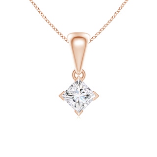 3.5mm GVS2 Princess-Cut Diamond Solitaire Pendant in Rose Gold