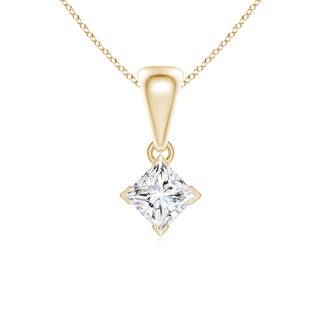 3.5mm GVS2 Princess-Cut Diamond Solitaire Pendant in Yellow Gold