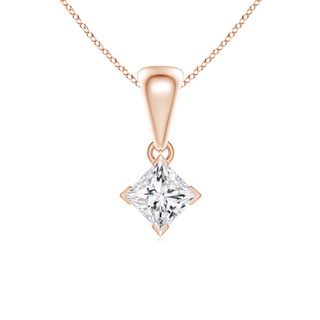 3.5mm HSI2 Princess-Cut Diamond Solitaire Pendant in Rose Gold