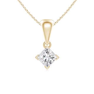 3.5mm HSI2 Princess-Cut Diamond Solitaire Pendant in Yellow Gold