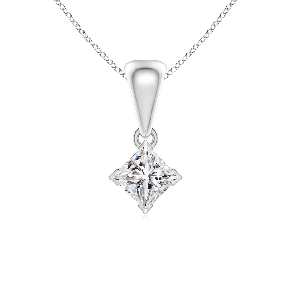 3.5mm IJI1I2 Princess-Cut Diamond Solitaire Pendant in White Gold 